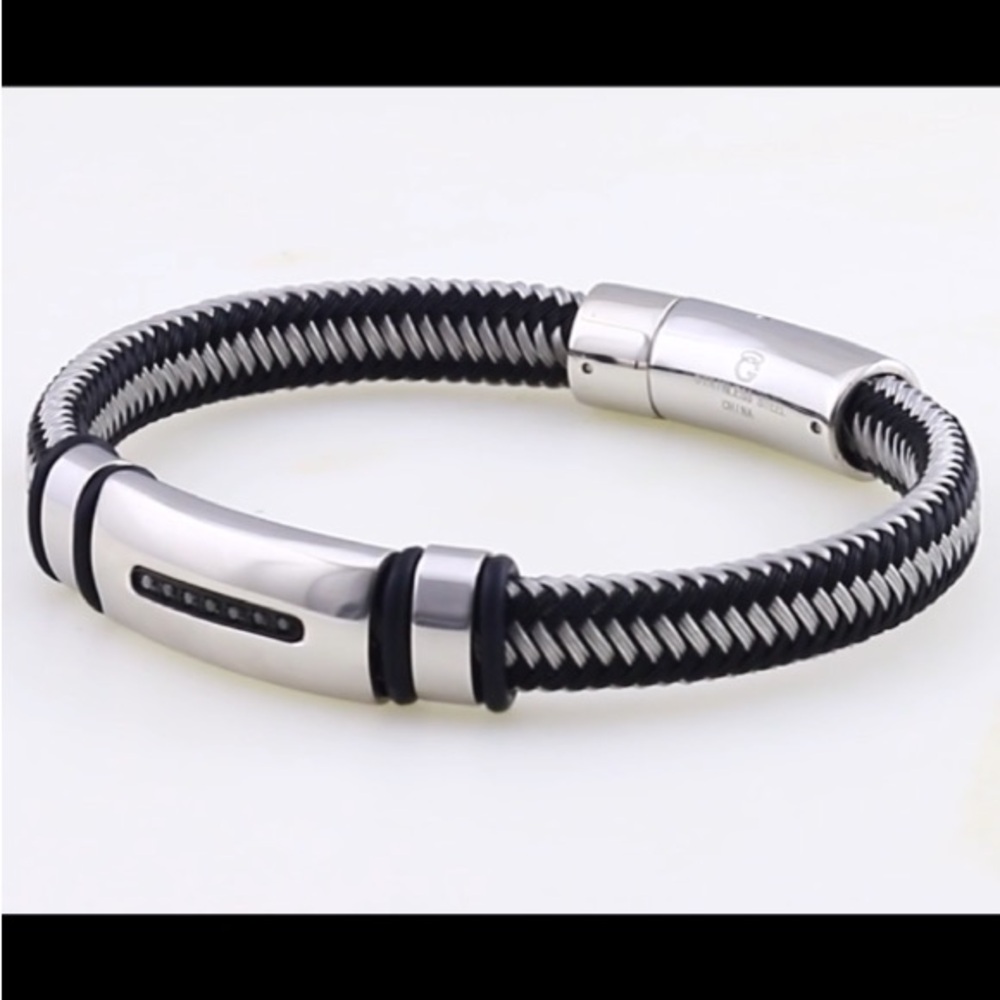 Men's Bracelet in Nylon and Stainless Steel